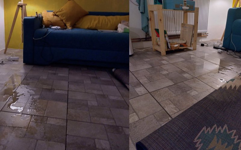 O clujeancă s-a trezit cu apă-n casă, în zona Platinia: „E a 4-a oară, în ultimele săptămâni, de când s-au făcut noile trotuare”