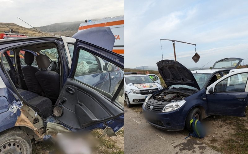 ACCIDENT rutier în Cluj! Tânăr de 20 de ani, scos de pompieri din mașină și transportat la spital