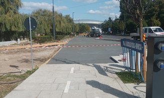 Se lucrează la pista de biciclete  Sun - Parcul Rozelor și platoul Sălii Sporturilor - Podul Garibaldi. Nu  va fi pe lângă apă