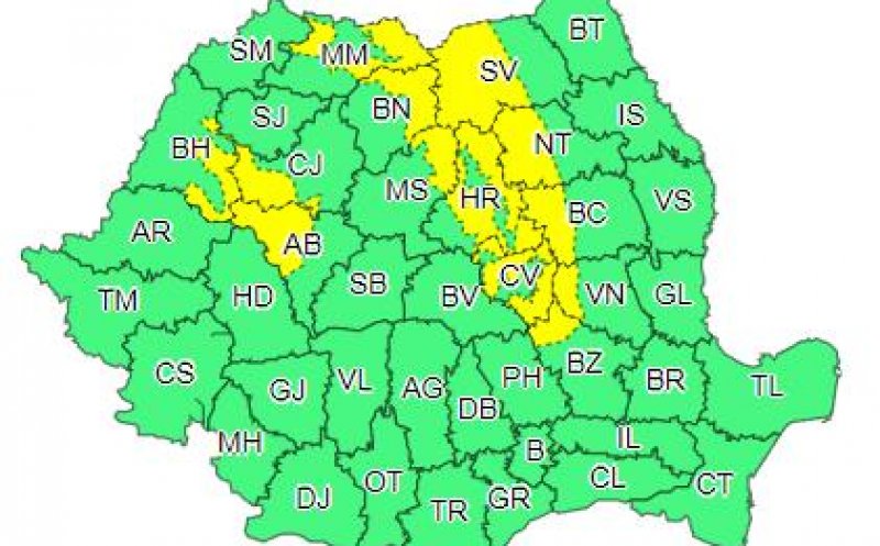 Cod Galben de vânt puternic în județul Cluj. Vezi până când este valabilă avertizarea emisă de meteorologi