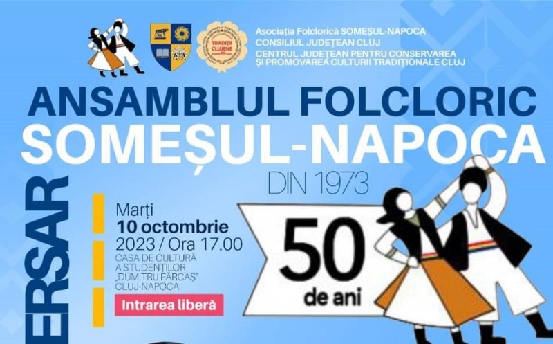 Ansamblul „Someșul-Napoca” împlinește 50 de ani. Spectacol aniversar cu intrare liberă / Grigore Leșe, invitat special