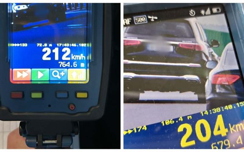 Ca la raliu pe Autostrada Transilvania, în Cluj. Șofer din Ungaria, prins cu 212km/h / A mai făcut și accident