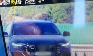 Ca la raliu pe Autostrada Transilvania, în Cluj. Șofer din Ungaria, prins cu 212km/h / A mai făcut și accident