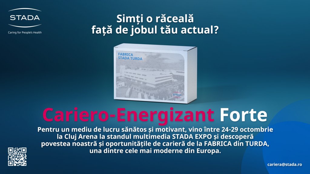 Vino la Cluj Arena să descoperi experiența multimedia STADA EXPO și oportunitățile de carieră într-o companie farmaceutică de top