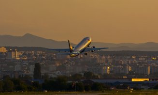 Imagini absolut splendide! Cum arată un apus de soare tomnatic la Aeroportul din Cluj