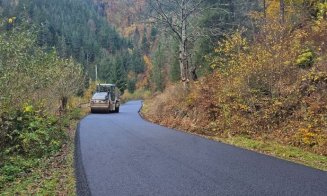 Asfalt „ca în palmă” pe unul dintre cele mai frumoase drumuri județene din Cluj