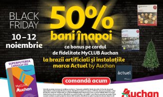 Black Friday la Auchan cu reduceri și oferte spectaculoase în magazine și la o gamă largă de produse pe auchan.ro