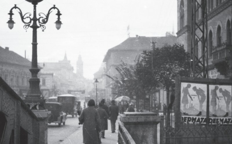 Anii 1930,  strada Regele Ferdinand cu podul vechi de fier