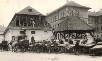 Baritiu in iarna anului1930, cu vechea moara din centrul orasului