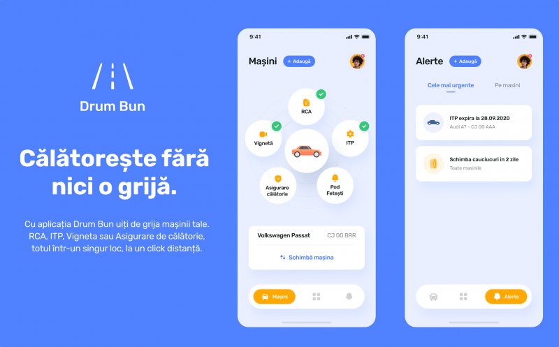 Drum Bun: Aplicația de la Cluj pentru șoferii responsabili / Cumpără online RCA, ITP, Rovinietă, asistență rutieră sau asigurare de călătorie, simplu și rapid