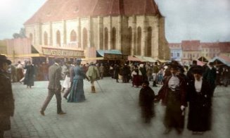Targ in centru Clujului, inceputul anilor 1900