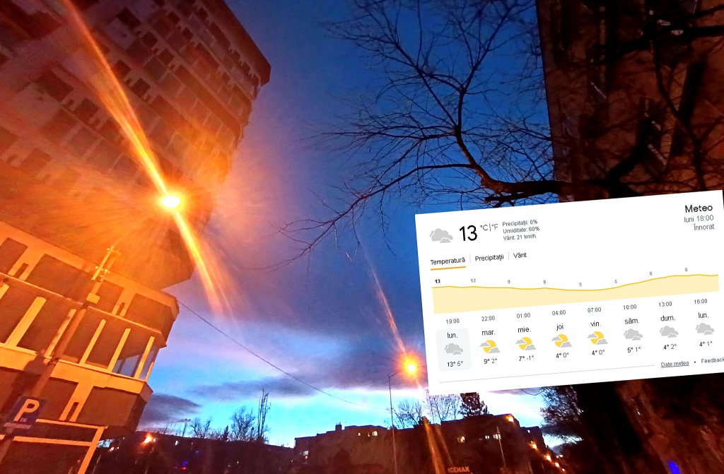 13°C la Cluj-Napoca în seara de Crăciun