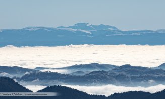 IMAGINI SPECTACULOASE: Făgărașul, văzut de pe  Muntele Mare din Cluj, de la 350 km distanță