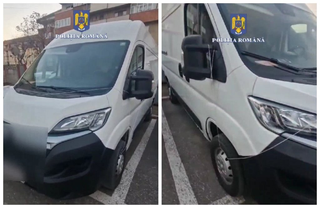 Autoutilitară folosită pentru infracțiunea de înșelăciune în Austria, depistată în Cluj