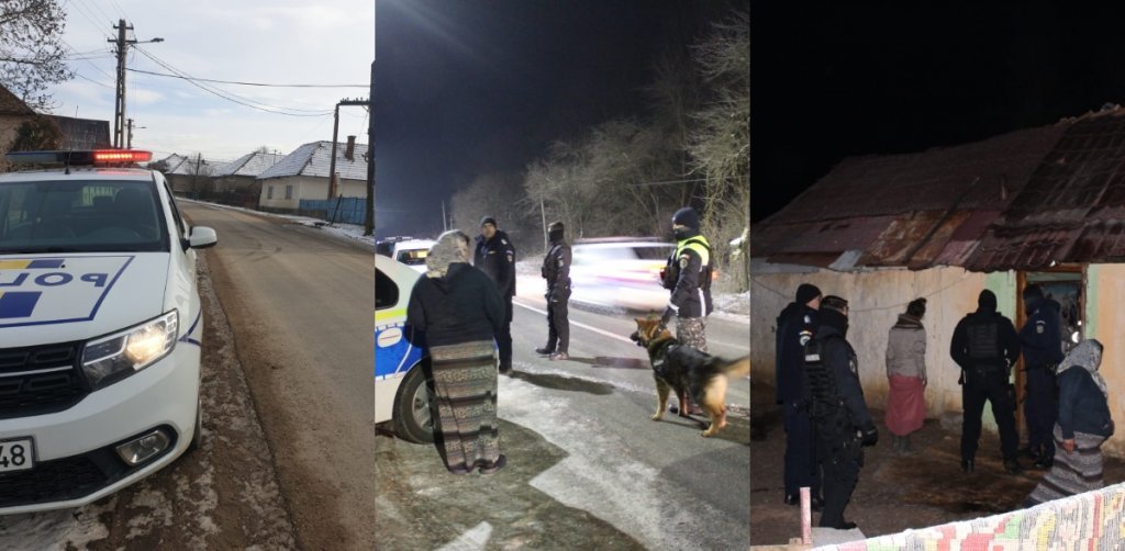 Polițiștii au luat cu asalt o comună din Cluj. 30 de persoane legitimate, dintre care 9 conduse la sediul poliției