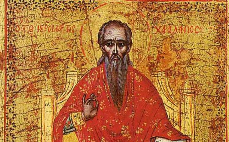 Cruce neagră în calendar pentru Sfântul Haralambie, mare făcător de minuni. Rugăciunea pentru vindecare şi ieşire din sărăcie