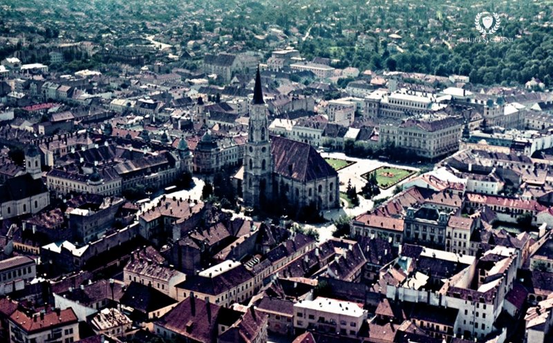 Piața Unirii fotografie aeriană, anii 1960