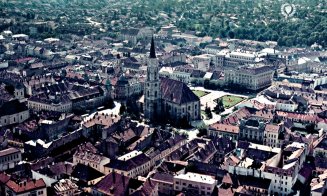 Piața Unirii fotografie aeriană, anii 1960