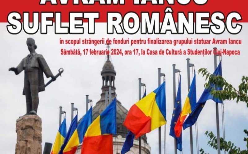 Spectacol de muzică populară „Avram Iancu, suflet românesc”, la Cluj. Se vor strânge bani pentru finalizarea grupului statuar din Piața Avram Iancu
