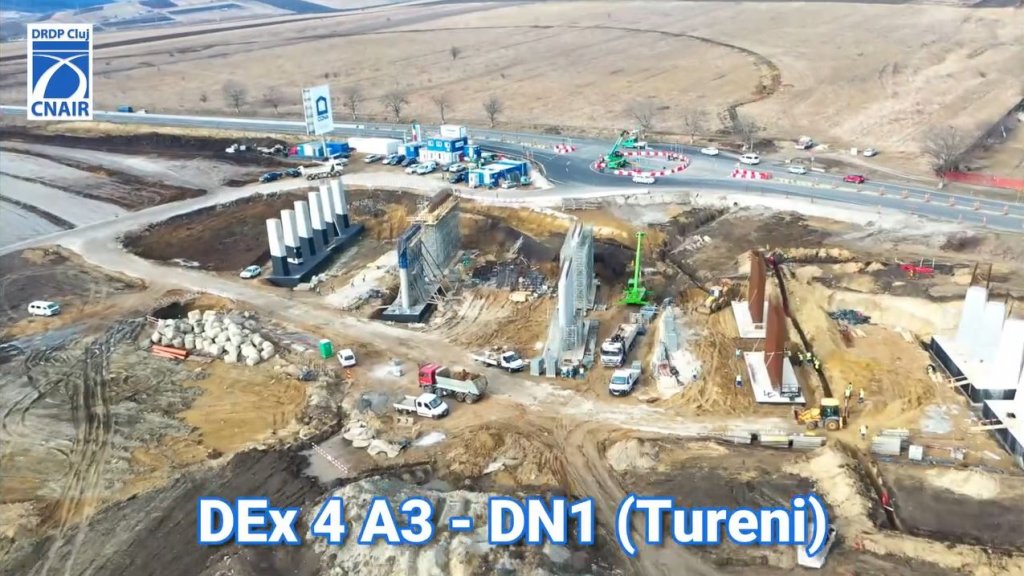 VIDEO de pe șantierul Drumului Expres Tureni - A3. Cum arată DEx4 la aproape 6 luni de la prima lopată