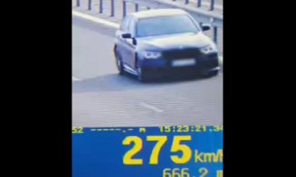 Șofer prins cu 275km/h pe A3. Poliția i-a oferit vitezomanului un "permis de odihnă" timp de patru luni