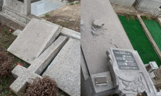 Cruci și pietre funerare, DISTRUSE într-un cimitir din Cluj-Napoca