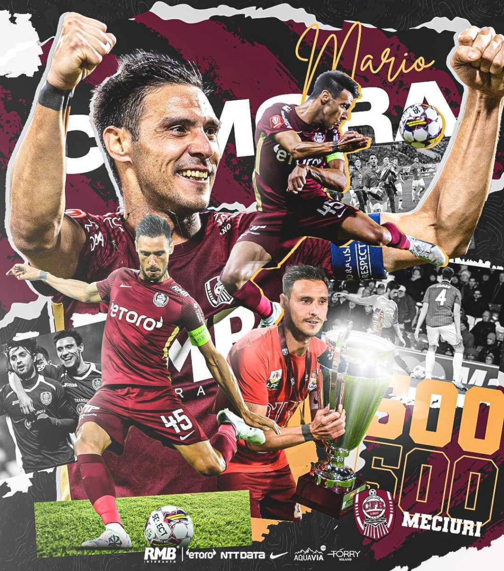 Căpitanul lui CFR Cluj a scris istorie. Camora este primul jucător din istoria clubului cu 500 de meciuri jucate