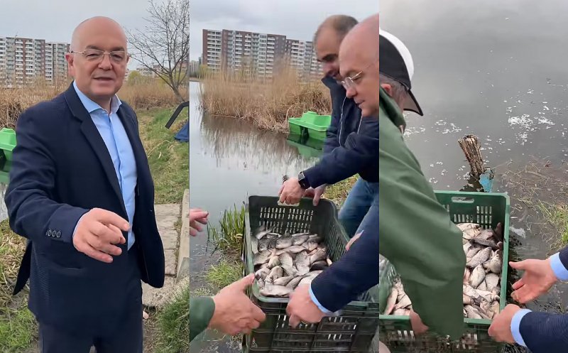 Are balta peşte! 1,1 tone de caraşi. S-a îngrijit primarul Emil Boc