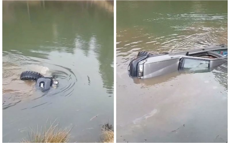 Doi minori au plonjat cu mașina familiei direct într-un lac din Apuseni. Au ținut incidentul secret