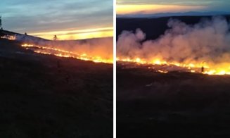 Zeci de hectare pârjolite în cinci comune din Cluj. Pompierii continuă lupta cu incendiile de vegetație uscată