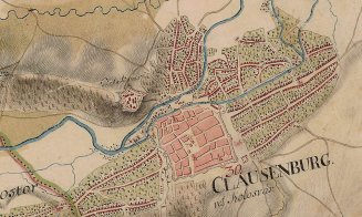 Fortificatiile Clujului: Poarta Podului. Aici s-a construit primul pod de piatra al orasului