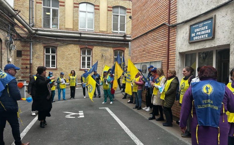 Sindicaliștii din Sănătate continuă protestele: GREVĂ de AVERTISMENT timp de o oră în spitalele din Cluj