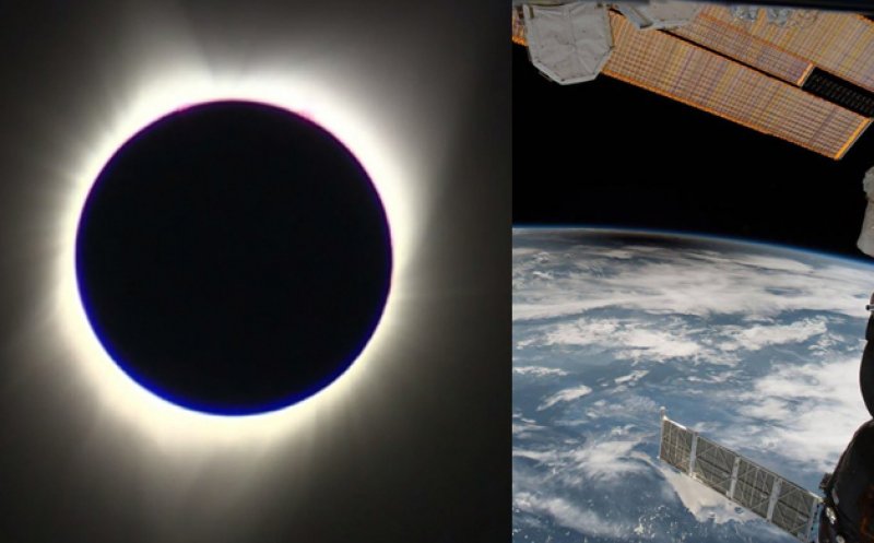 Cum s-a văzut eclipsa din spațiu. Imagini spectaculoase de pe Stația Spațială Internațională