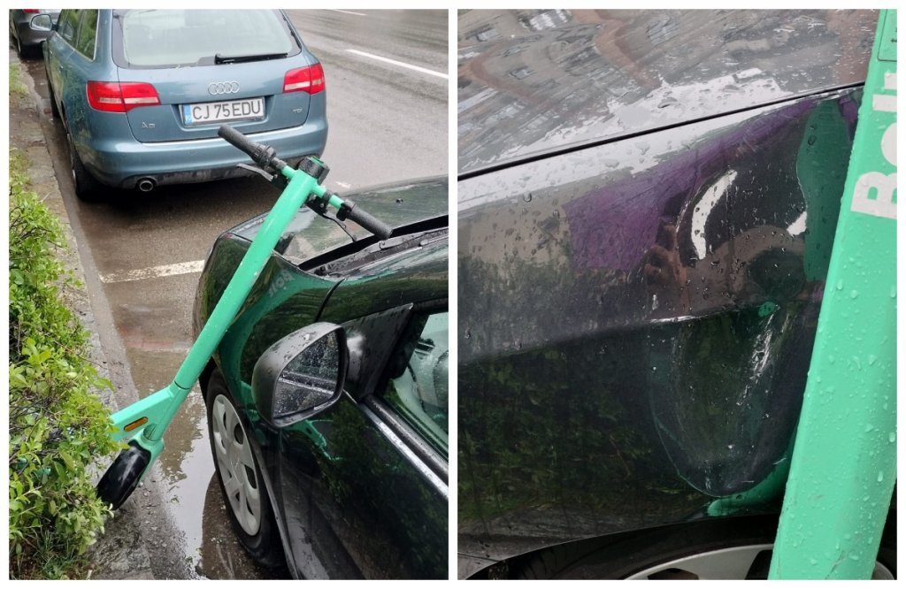 Surpriza neplăcută a unui șofer clujean: Și-a găsit mașina vandalizată