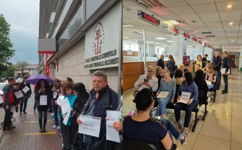 Continuă protestele de la Registrul Comerțului. Activitatea e suspendată a doua zi la rând