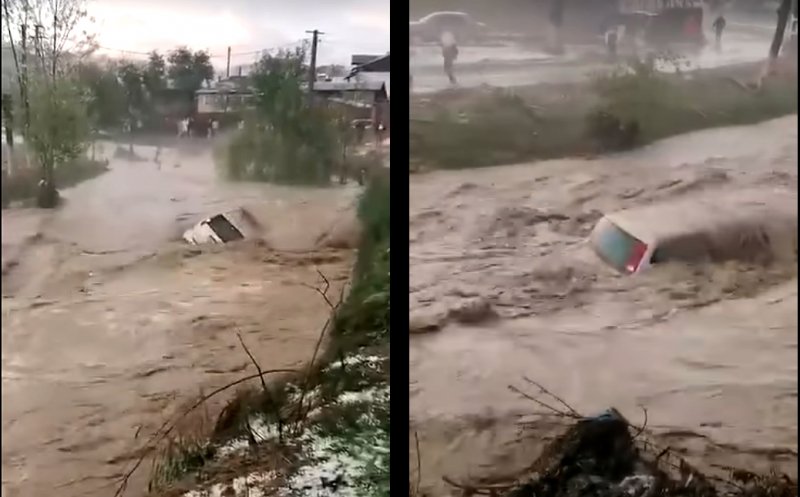 Maşini luate de viitură în prima zi de Paşte / Avertizare RO Alert: Cod portocaliu de averse torențiale