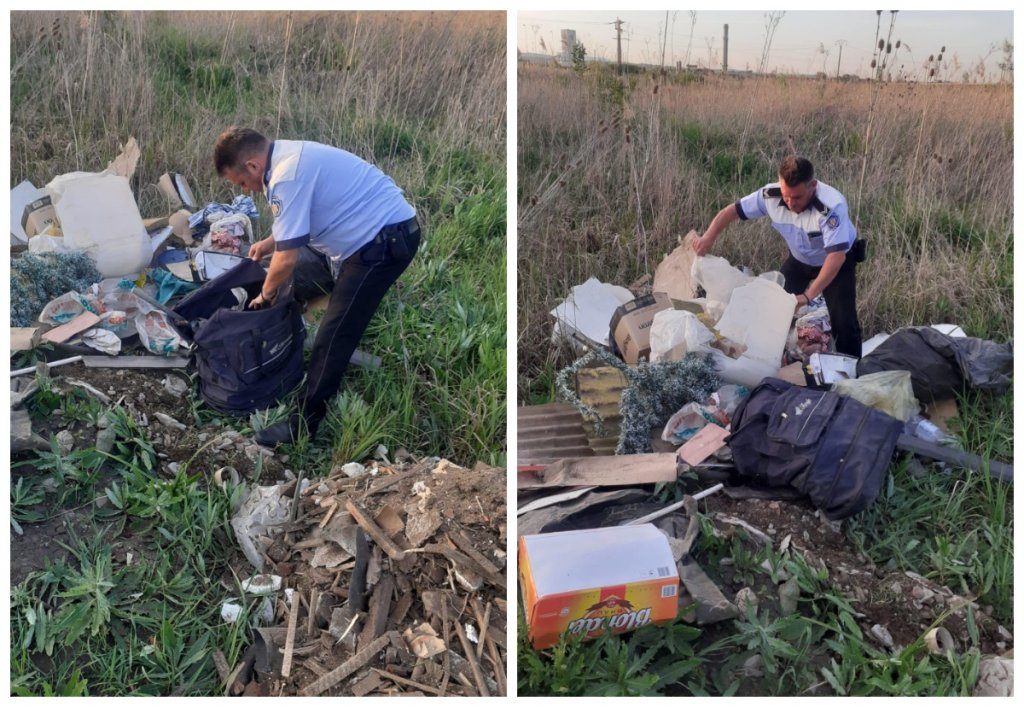 Două persoane, amendate și obligate să curețe după ce au aruncat gunoi în zona Autostrăzii A10 Sebeș-Turda