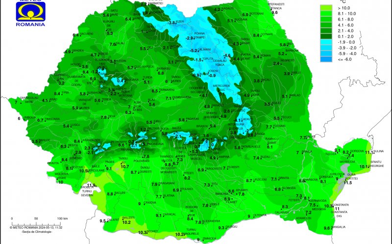 Iarnă la mijloc de mai! Record de temperatură minimă pentru această perioadă în România. Unde s-a înregistrat