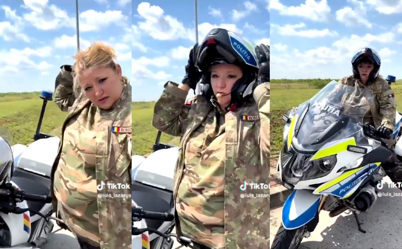 Diana Șoșoacă a încălcat Legea: S-a filmat în uniformă, călare pe o motocicletă a Poliției Române