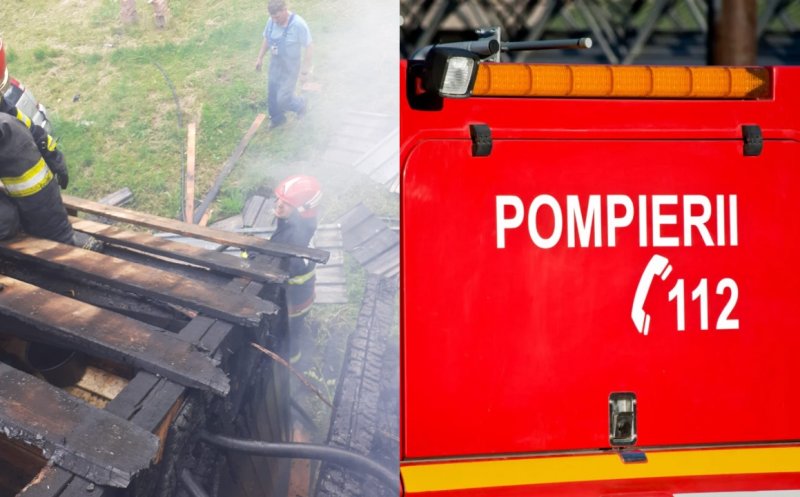 INCENDIU într-o localitate din Cluj. Un atelier a luat FOC