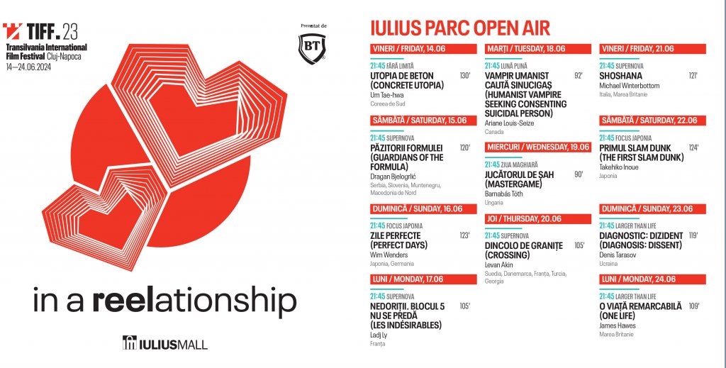 Iulius Mall Cluj și TIFF te invită la film, în aer liber. Lungmetraje și documentare internaționale rulează în Iulius Parc
