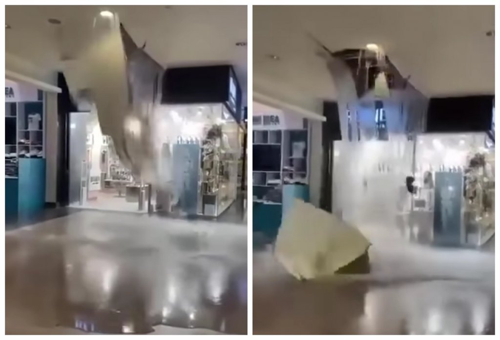 Inundație la mall. Tavanul s-a fisurat în urma “potopului” de joi seara