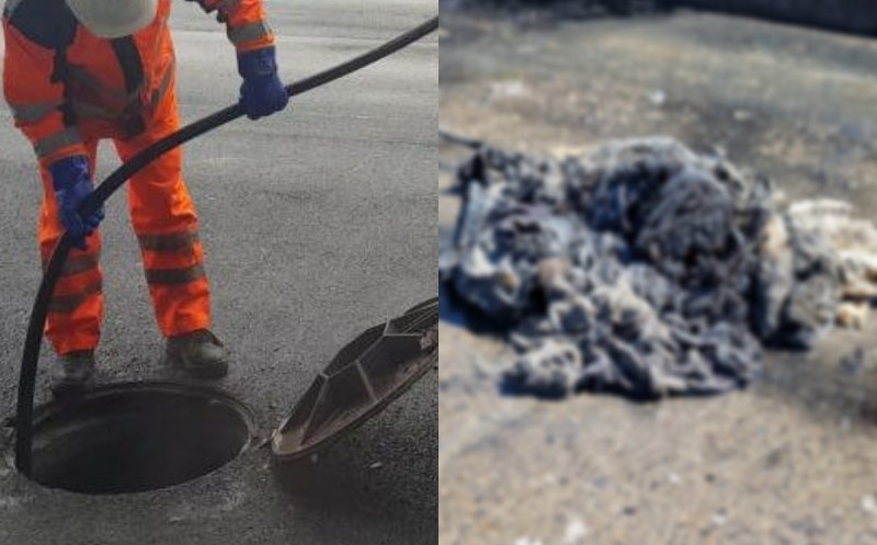 Ce au descoperit cei de la Compania de Apă într-un canal din Florești: "Așa ceva nu are ce căuta în rețeaua de canalizare"