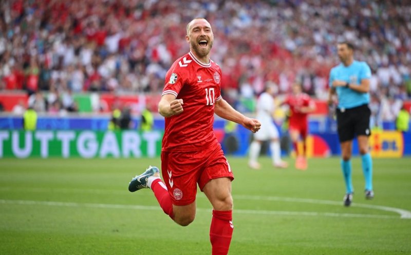 Christian Eriksen a marcat în primul său meci la EURO după ce la ultima ediție suferise un infarct 
