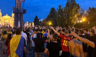 Bucurie în centrul orașului. Clujenii sărbătoresc performanța României de la EURO