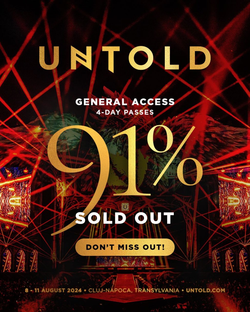Festivalul UNTOLD 2024 este 91% SOLD OUT