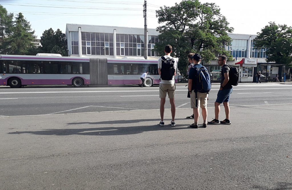 A luat foc un autobuz CTP în Observator