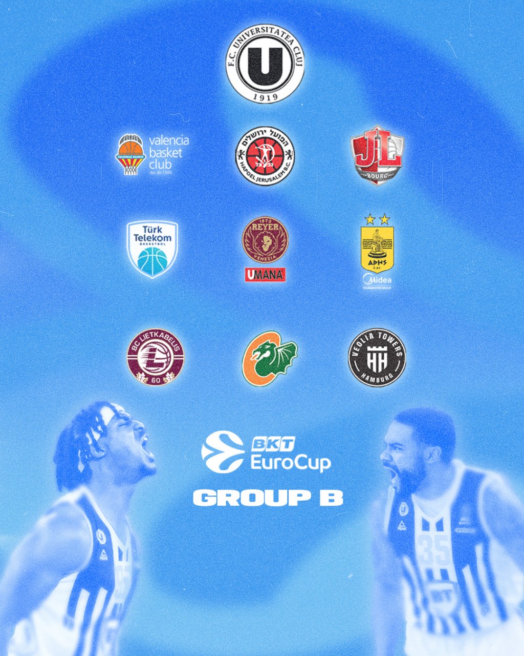 U-BT Cluj-Napoca și-a aflat adversarii din noul sezon EuroCup. Pe cine va întâlni campioana României