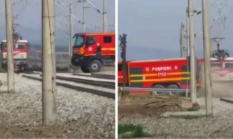 Șoferul autospecialei de pompieri, care a pus în pericol echipajul și pasagerii unui tren în Câmpia Turzii, a scăpat cu mustrare scrisă