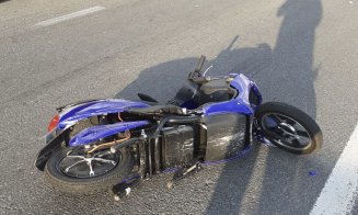 ACCIDENT grav în județul Cluj: Un motociclist a fost rănit / Elicopterul SMURD a aterizat la fața locului